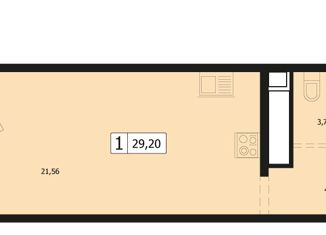 Продам квартиру студию, 29.2 м2, Краснодар, улица Автолюбителей, 1Дк3, ЖК Парусная Регата