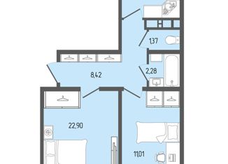 Продается 2-комнатная квартира, 57 м2, аул Новая Адыгея, Береговая улица, 2/8