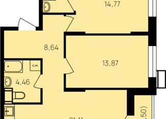 2-комнатная квартира на продажу, 69.9 м2, Калужская область, улица Славского, 10