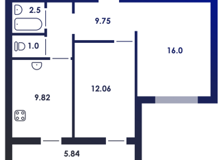 Продажа 2-комнатной квартиры, 50.9 м2, Липецкая область, улица Сергея Казьмина, 4