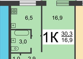 1-ком. квартира на продажу, 30.8 м2, Нижегородская область, улица Мельникова, 9