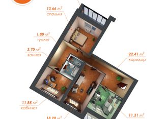 Продается 3-комнатная квартира, 83.6 м2, Сергиев Посад, улица Андрея Рублёва, 1