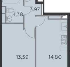 Продаю однокомнатную квартиру, 36.5 м2, Москва, Ярославское шоссе, 51, Ярославский район