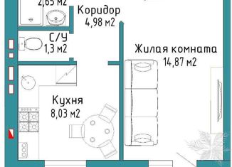 Продается однокомнатная квартира, 33.31 м2, Курганская область, Совхозный переулок, 20