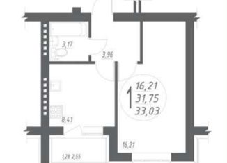 Продажа 1-ком. квартиры, 33 м2, деревня Ветошниково, улица Ивана Спатара, 6