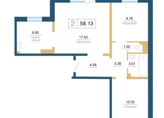 Продам 3-комнатную квартиру, 58.13 м2, Красноярск, Советский район, улица Светлова, 42