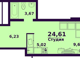 Продается однокомнатная квартира, 24.61 м2, Ульяновская область, жилой комплекс Сиреневый, 5