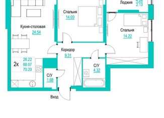 Продаю 2-ком. квартиру, 70 м2, Самара, улица Мичурина, 15В, метро Московская