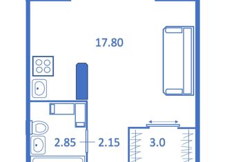 Продажа квартиры студии, 25.8 м2, Санкт-Петербург, проспект Королёва, 69, ЖК Каменка