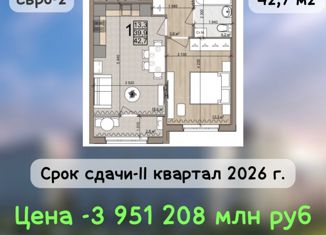 Продам двухкомнатную квартиру, 43 м2, Рязань, ЖК Еврокласс