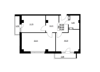 Продаю двухкомнатную квартиру, 70.8 м2, Волгоград, улица им. Циолковского, 41, Ворошиловский район