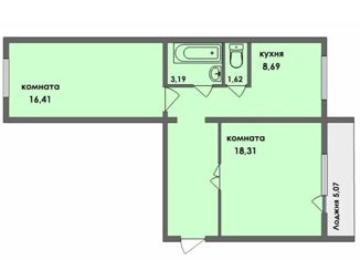 2-ком. квартира на продажу, 56.7 м2, Челябинск, улица Братьев Кашириных, 87А, Калининский район