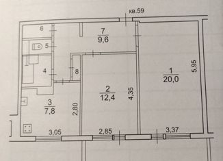 Продаю двухкомнатную квартиру, 55 м2, Петрозаводск, Ключевая улица, 18
