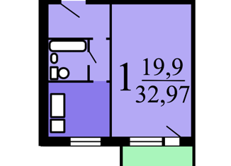 Продаю 1-комнатную квартиру, 29.97 м2, Москва, Бакинская улица, 13, Бакинская улица