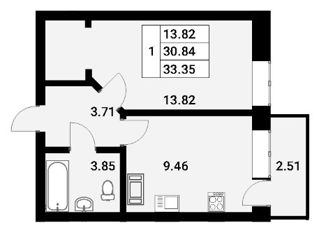 Продажа 1-комнатной квартиры, 32 м2, Мурино, улица Шоссе в Лаврики, 57к3, ЖК Муринский Посад