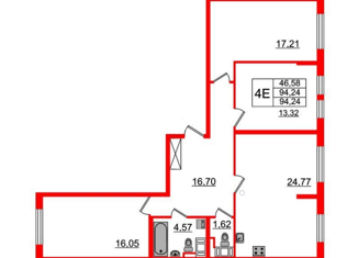 4-комнатная квартира на продажу, 94.3 м2, Санкт-Петербург, 25-я линия Васильевского острова, 6к1, метро Василеостровская