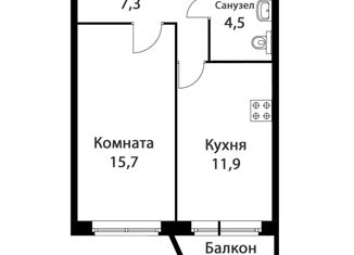 1-ком. квартира на продажу, 39.8 м2, Мурино, улица Шоссе в Лаврики, 89, ЖК Тридевяткино Царство