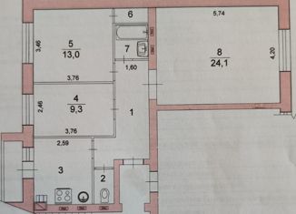 3-ком. квартира на продажу, 68.6 м2, Волгоград, улица 35-й Гвардейской Дивизии, 42, Советский район