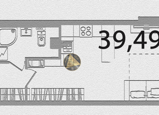 Продается квартира студия, 39.49 м2, Санкт-Петербург, улица Одоевского, 17, улица Одоевского