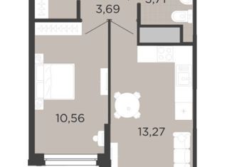 1-комнатная квартира на продажу, 37 м2, Рязань, улица Зубковой, 3, район Песочня