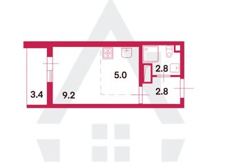 Продажа квартиры студии, 20.8 м2, Санкт-Петербург, набережная реки Каменки, 21к1, муниципальный округ Коломяги