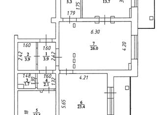 Продается 3-ком. квартира, 96.3 м2, Кемерово, ЖК Золотые Купола, Гвардейская улица, 60А