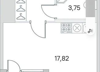 Продам квартиру студию, 26.56 м2, посёлок Стрельна, проспект Будённого, 26к2