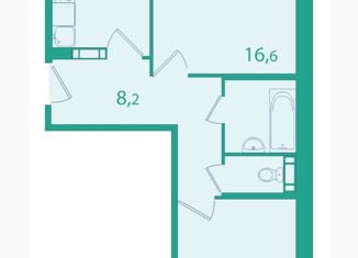 Продам двухкомнатную квартиру, 55.7 м2, поселок Зональная Станция, улица Королёва, 16А
