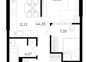 Продам 1-комнатную квартиру, 45 м2, Москва, улица Лобачевского, 120к1, ЖК Крылья