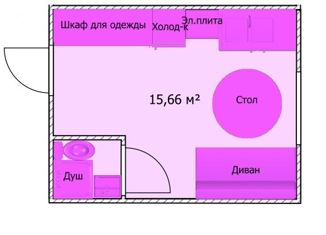 Продается квартира студия, 15 м2, Берёзовский, территория Овощное Отделение, 10