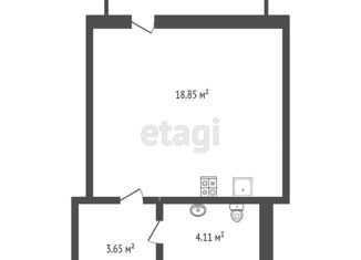 Квартира на продажу студия, 27 м2, Новосибирск, улица Зорге, 279/5