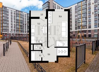 Продаю однокомнатную квартиру, 42.7 м2, Санкт-Петербург, улица Беринга, 5, улица Беринга