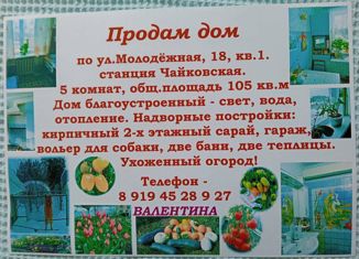 Пятикомнатная квартира на продажу, 108 м2, поселок при станции Чайковская, Молодёжная улица, 18