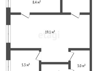Продается двухкомнатная квартира, 43.1 м2, Кемерово, улица Калинина, 1, Центральный район