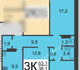 Продается 3-ком. квартира, 63.1 м2, Нижний Новгород, Молитовская улица, 3к1, метро Ленинская