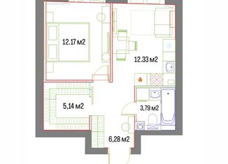 2-ком. квартира на продажу, 40.5 м2, Москва, улица Лобачевского, 120к1, ЖК Крылья