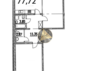 2-ком. квартира на продажу, 77.72 м2, Санкт-Петербург, ЖК Морская Набережная, проспект Крузенштерна, 2
