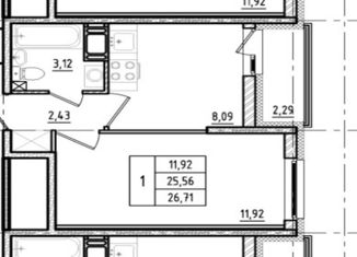 Продается однокомнатная квартира, 26 м2, Мурино, Воронцовский бульвар, ЖК Краски Лета