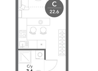 Продаю квартиру студию, 23 м2, Москва, Летниковская улица, 2, Летниковская улица