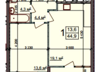 Продам 1-комнатную квартиру, 41.5 м2, Рязань, Быстрецкая улица, 18к2, ЖК Еврокласс