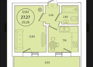 Продается 1-ком. квартира, 32 м2, аул Новая Адыгея, Бжегокайская улица, 25/1к9, ЖК Виноград 2