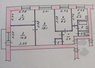 Продажа 4-ком. квартиры, 61 м2, рабочий посёлок Солнечный, улица Строителей, 41