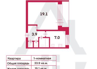Продаю 1-комнатную квартиру, 33.9 м2, Санкт-Петербург, Северный проспект, 8к1, метро Озерки