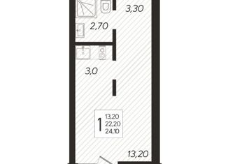 Продается однокомнатная квартира, 24 м2, Сочи, Ясногорская улица, 16/2к1