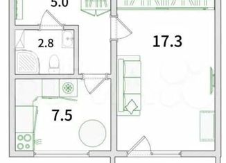 Продаю 1-ком. квартиру, 34 м2, Санкт-Петербург, набережная реки Каменки, 17к2, Приморский район