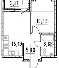 Продажа однокомнатной квартиры, 37.2 м2, Санкт-Петербург