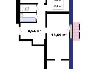 Продам 3-комнатную квартиру, 64.3 м2, Москва, Борисовская улица, 37, Борисовская улица