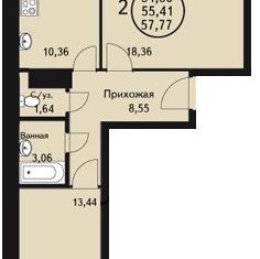 Продается 2-комнатная квартира, 57 м2, Пермь, Переселенческая улица, 100