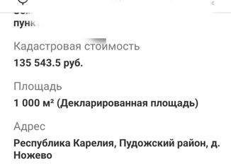 Продаю земельный участок, 10 сот., деревня Ножёво, 86К-301