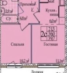 Продажа двухкомнатной квартиры, 39.7 м2, Новосибирск, 1-я Чулымская улица, 12с, ЖК Венеция